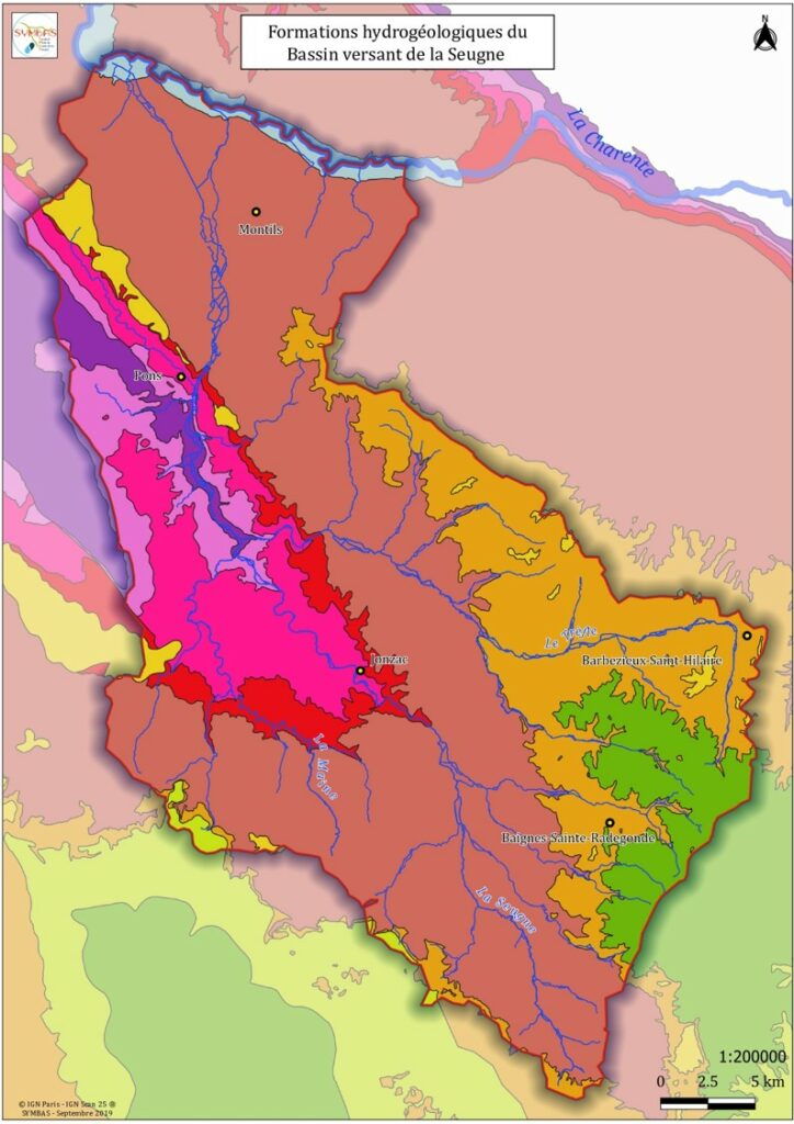 L'hydrogéologie du bassin versant de la Seugne © SYMBAS