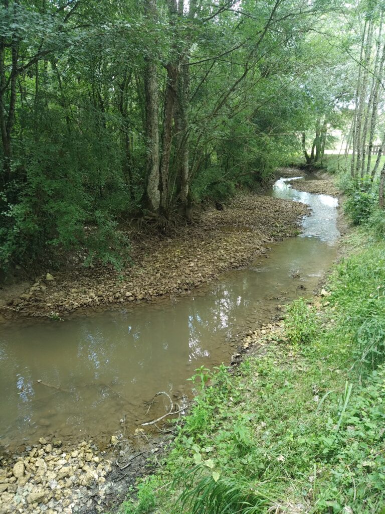 Recharge granulométrique sur la Maine (Saint-Hilaire-du-Bois, 2021)